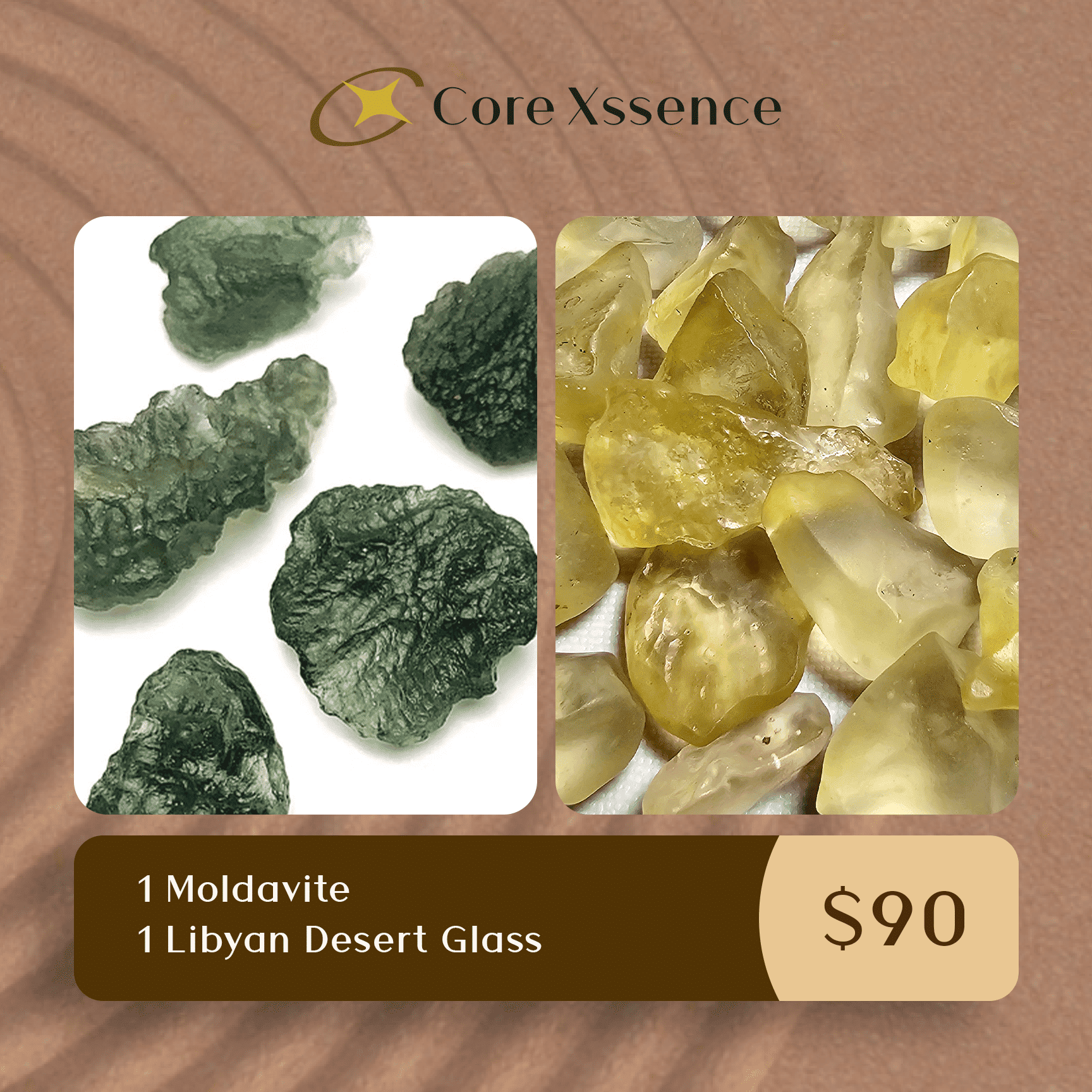 1 Moldavite + 1 Libyan Desert Glass + Complimentary support call